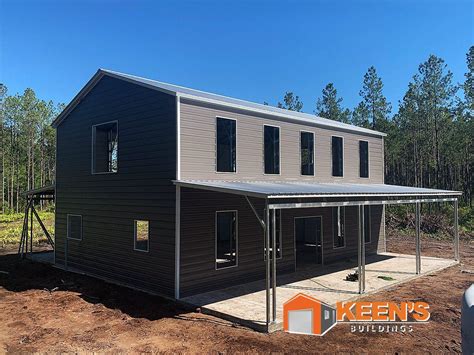 metal roofing on 2 story house|two story metal exterior home.